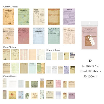 Journamm 100 tk/pakk Vintage Scrapbooking kerge paberikomplekt DIY rämpsajakirja kollaaž Kirjatarbed Taust Dekoratsioonimaterjalid Paber