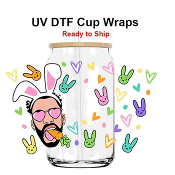 Uv DTF Transfer Cup Wraps Custom Waterproof Sticker For Cups Tumblers Libbey Glass Cans Factory Direct
