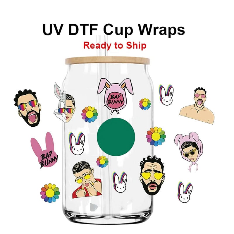 UV Dtf perkėlimo puodelių pakuotės Individualizuotos vandeniui atsparios taurėms skirtos lipduko stiklinės Libbey stiklinės skardinės tiesiogiai gamykloje