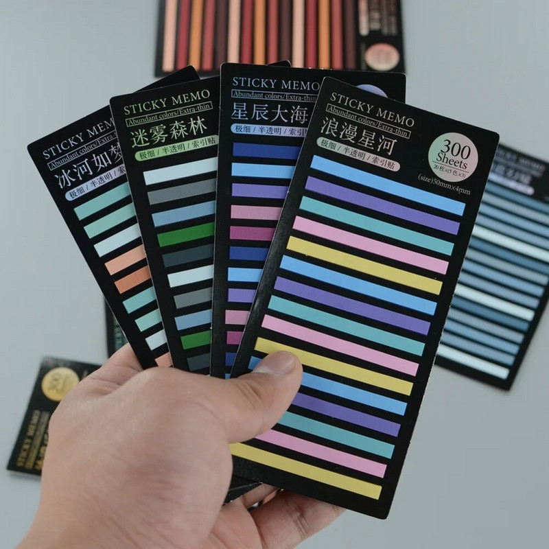 Δημοσιεύτηκαν 300 φύλλα Διαφανή αυτοκόλλητες σημειώσεις Αυτοκόλλητος σχολιασμός Διαβάστε βιβλία Σελιδοδείκτες Καρτέλες Σημειωματάριο Αισθητική γραφική ύλη