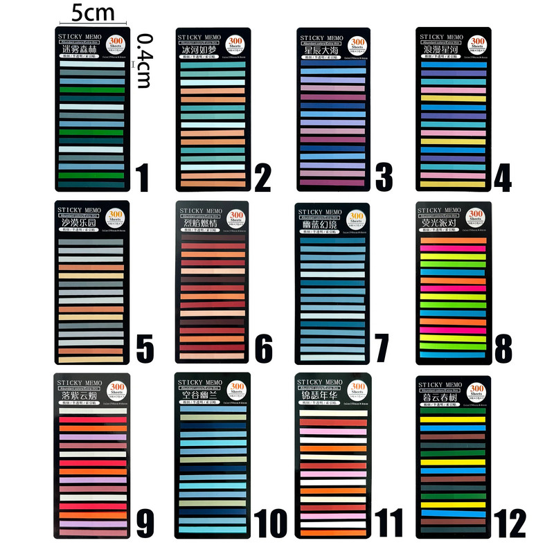 Δημοσιεύτηκαν 300 φύλλα Διαφανή αυτοκόλλητες σημειώσεις Αυτοκόλλητος σχολιασμός Διαβάστε βιβλία Σελιδοδείκτες Καρτέλες Σημειωματάριο Αισθητική γραφική ύλη