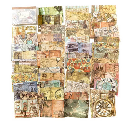 100 tk/partii Memoplokid Materjal Paber Time Junk Journali kiri Scrapbooking kaardid Retro taustaga kaunistuspaber