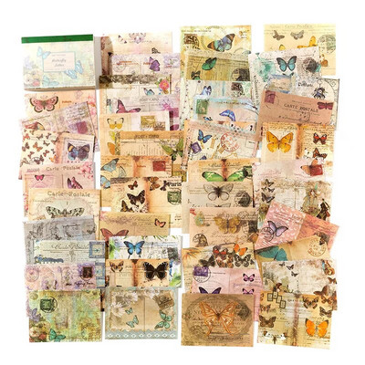 100 tk/partii Memoplokid Materjal Paber Time Junk Journali kiri Scrapbooking kaardid Retro taustaga kaunistuspaber