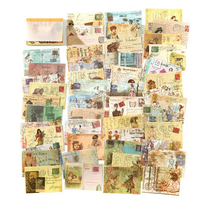 100 tk/partii Memoplokid Materjal Paber Time Junk Journali kiri Scrapbooking kaardid Retro taustaga kaunistuspaber
