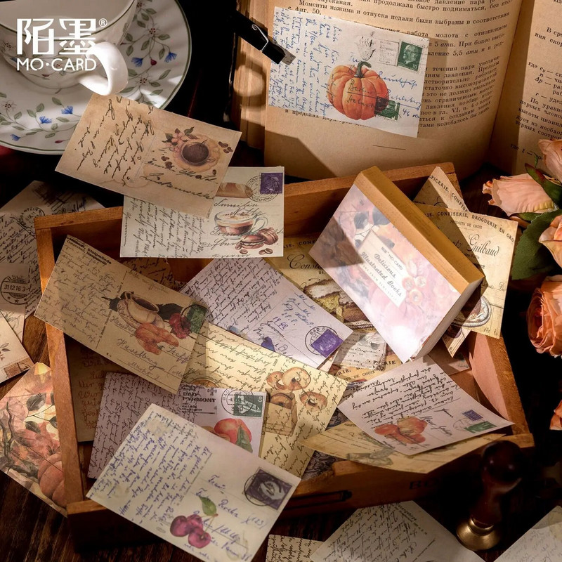 100 tk/partii Memoplokid Materjal Paber Time Junk Journali kiri Scrapbooking kaardid Retro taustaga kaunistuspaber