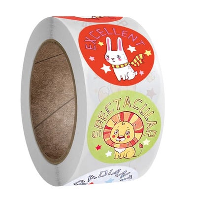 50–500 tk Lastele mõeldud preemiakleebised Loomingulised koolitarbed Preemia armas tähekleebis 2,5 cm ringikujuline laste mänguasjakleebised