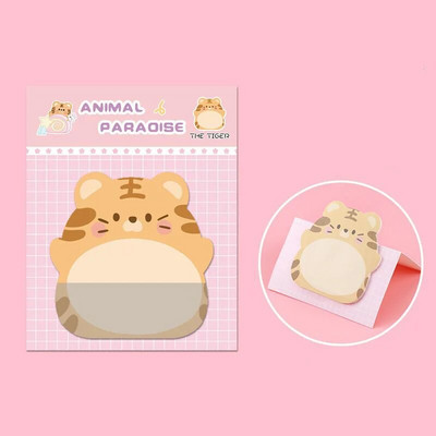 1 komad Lytwtw's Adhesive Kawaii Cartoon Animals Sticky Notes Notepad Memo Pad Uredski školski pribor Naljepnica za papir