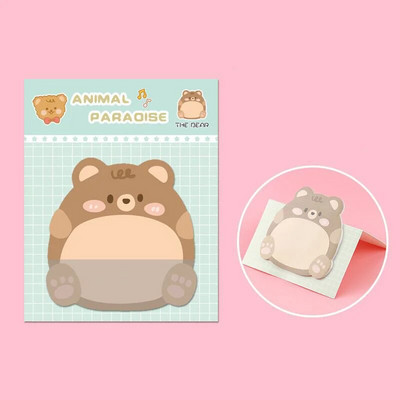 1 komad Lytwtw's Adhesive Kawaii Cartoon Animals Sticky Notes Notepad Memo Pad Uredski školski pribor Naljepnica za papir