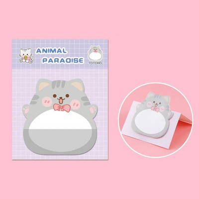 1 komad Lytwtw's Adhesive Kawaii Cartoon Animals Sticky Notes Notepad Memo Pad Uredski školski pribor Naljepnica za papir