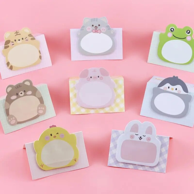 1 komad Lytwtw's Adhesive Kawaii Cartoon Animals Sticky Notes Notepad Memo Pad Uredski školski pribor Naljepnica za papir