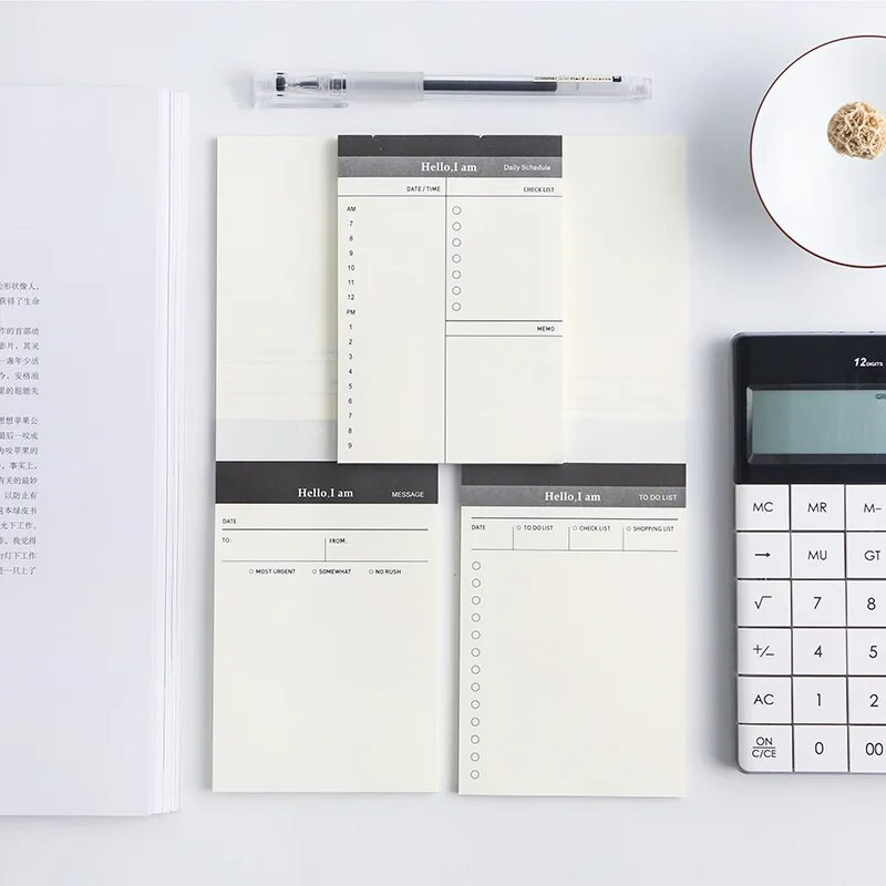 Δημιουργικό ημερήσιο πρόγραμμα Υπόμνημα σημειώσεων Ώρα εκκρεμών εργασιών Κολλητική σημείωση Αυτοκόλλητα προγραμματισμού χρονοδιαγράμματος Σχολικά προμήθειες γραφείου Κορεατικά επιστολόχαρτα