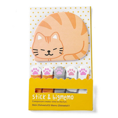 1 tk Kleebis Armas Kawaii Loom Kleepmärkmed Märkmik Märkmikud Kontoritarbed Koolitarbed Kirjatarbed Panda Cat Kitty Järjehoidja