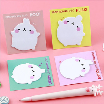 1 брой Lytwtw\'s Adhesive Molang Kawaii Cute Rabbit Sticky Notes Notepad Memo Pad Офис Училищни пособия Стикер за канцеларски материали