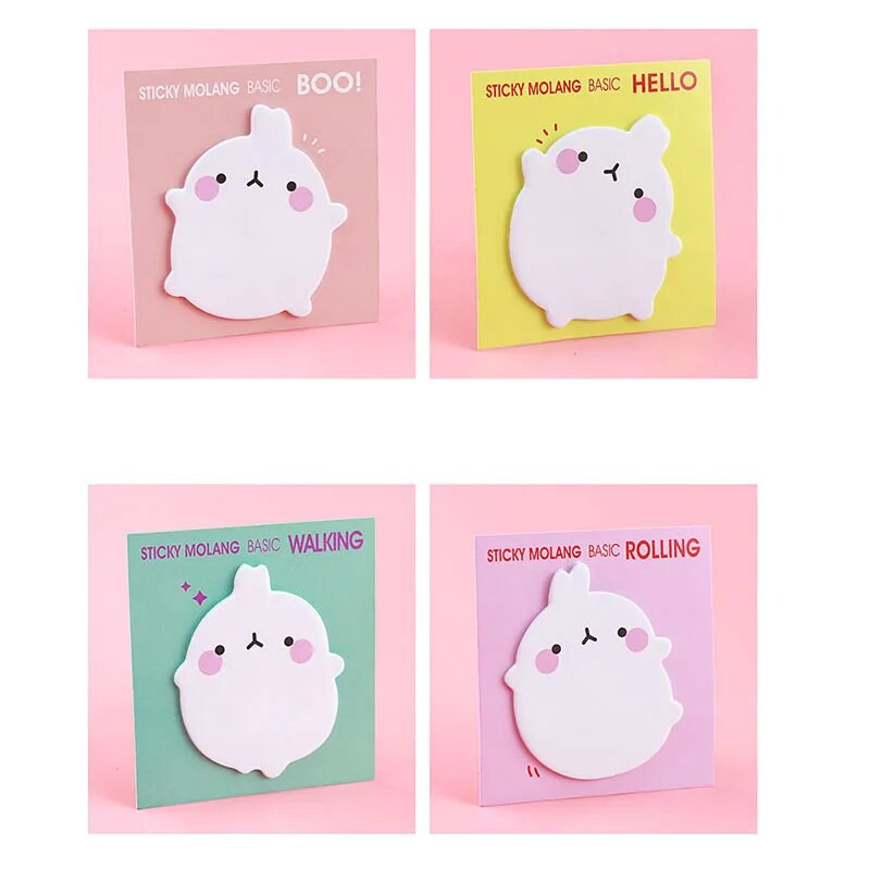 1-osaline Lytwtw kleebis Molang Kawaii armas jänes kleepuvad märkmed Märkmiku märkmik Kontoritarvete kirjatarvete kleebis