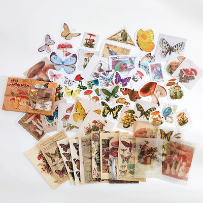 60 tk/1 partii Kawaii kirjatarvete kleebised Retro-mälutubade sari Rämpsajakirjade päevik Dekoratiivsed mobiilikleebised Scrapbooking DIY