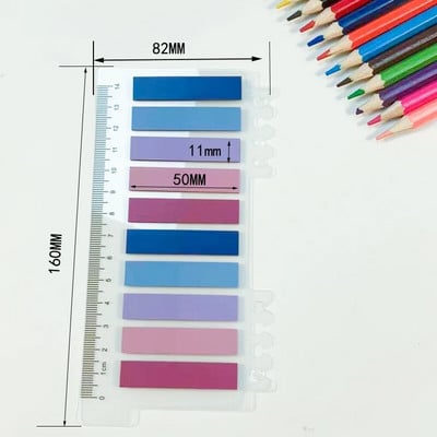 200 listov/ks Priehľadný indexový papier na poznámky Kancelárske školské potreby Papiernictvo Lepiace poznámky Fluorescenčné nálepky Pásiky Lepkavé