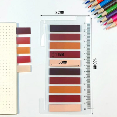 200 listov/ks Priehľadný indexový papier na poznámky Kancelárske školské potreby Papiernictvo Lepiace poznámky Fluorescenčné nálepky Pásiky Lepkavé