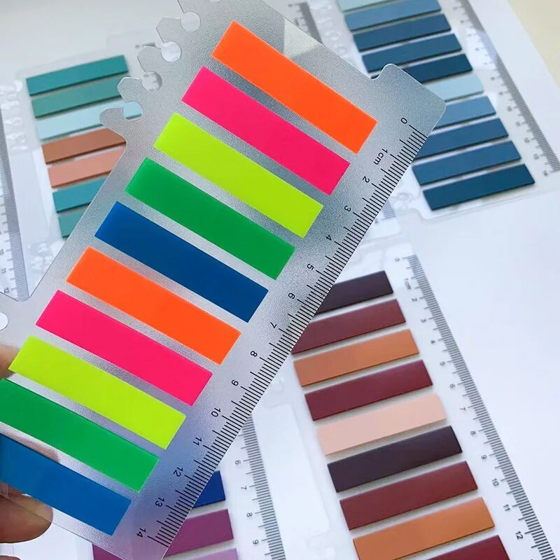 200 listov/ks Priehľadný indexový papier na poznámky Kancelárske školské potreby Papiernictvo Lepiace poznámky Fluorescenčné nálepky Pásiky Lepkavé