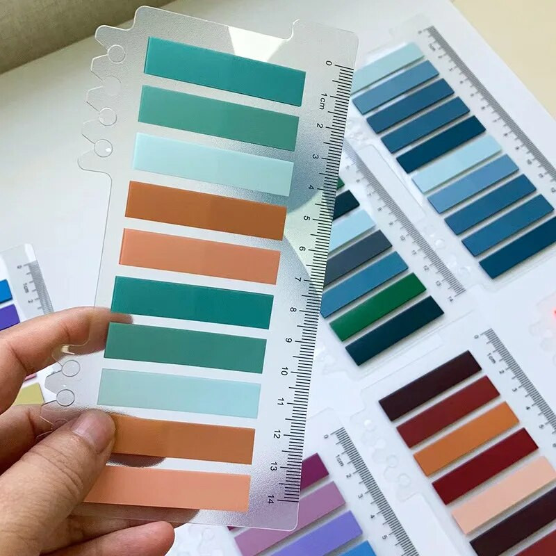 200 listov/ks Priehľadný indexový papier na poznámky Kancelárske školské potreby Papiernictvo Lepiace poznámky Fluorescenčné nálepky Pásiky Lepkavé