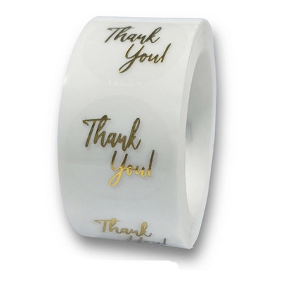 50 de bucăți autocolante rotunde, transparente, pentru Crăciun fericit, cutie cu felicitări de mulțumire