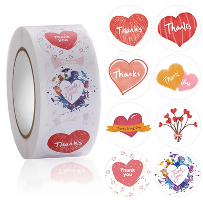 500Pcs/Roll Love Heart Shap Sticker Seal Labels Cute Stationery Scrapbooking Scrapbooking for Craft Birthday Party Συσκευασία δώρου