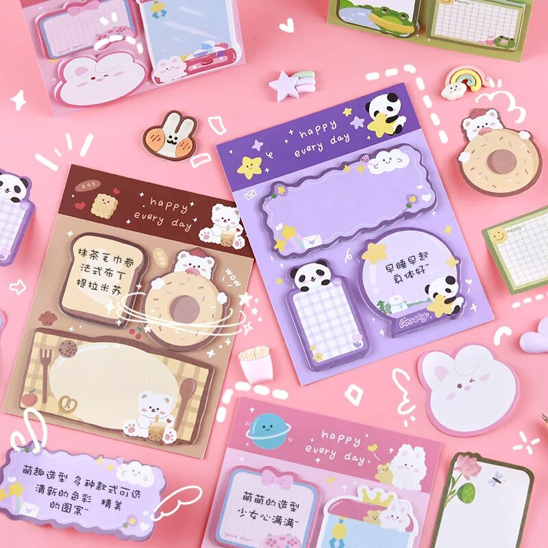 Kawaii Porgand N Times Kleepuvad märkmed Loomingulised kontorikaunistused Paber Memoleht Saatetarbed Kaunistus Jaapani kirjatarbed
