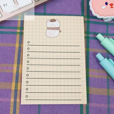 50 listova Slatki medvjed Memo Pad Dekoracija Bilješke Papir Popis zadataka Dnevni planer DIY spomenar Papirnica Školski pribor