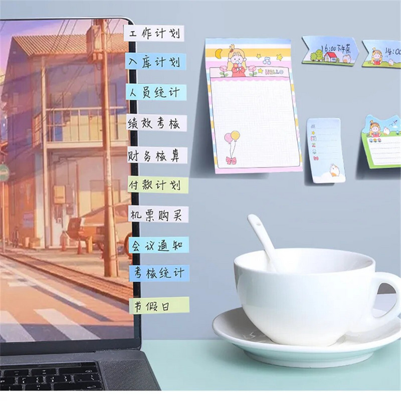 Uus värv 100 lehte Isekleepuv memoleht Kleepuvad märkmed Järjehoidja Point It Marker Memokleebis Paber Kontoritarbed