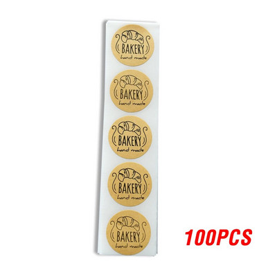 100-500 τμχ Χειροποίητα αυτοκόλλητα Kraft Χειροποίητα αυτοκόλλητα "αρτοποιείο" Scrapbooking για κουτιά μπισκότων Ετικέτες σφραγίδων αυτοκόλλητο Χαριτωμένο χαρτικά