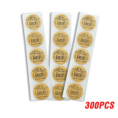 100-500 τμχ Χειροποίητα αυτοκόλλητα Kraft Χειροποίητα αυτοκόλλητα "αρτοποιείο" Scrapbooking για κουτιά μπισκότων Ετικέτες σφραγίδων αυτοκόλλητο Χαριτωμένο χαρτικά
