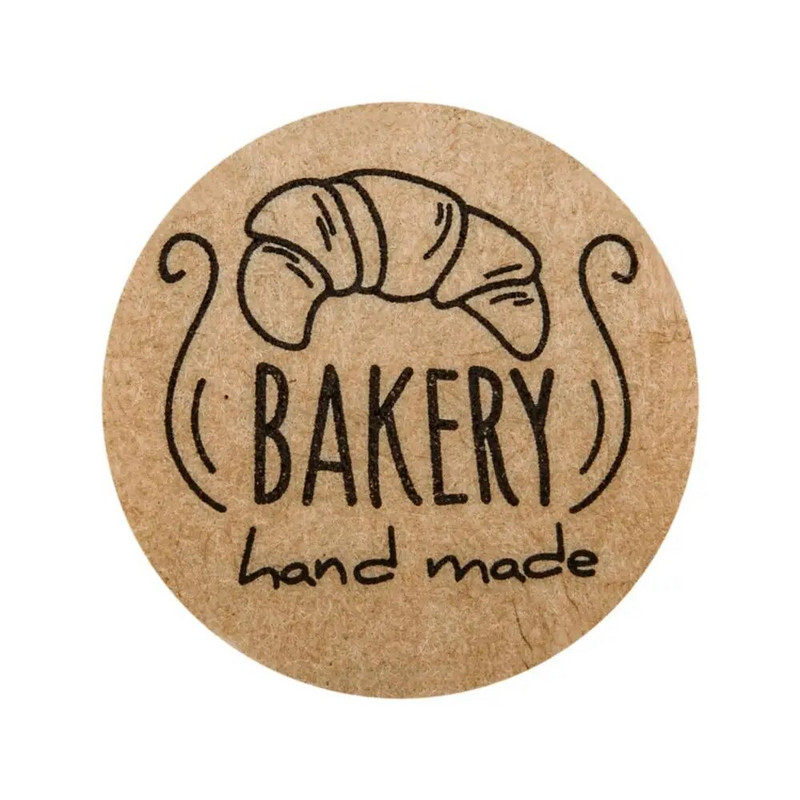 100-500 τμχ Χειροποίητα αυτοκόλλητα Kraft Χειροποίητα αυτοκόλλητα "αρτοποιείο" Scrapbooking για κουτιά μπισκότων Ετικέτες σφραγίδων αυτοκόλλητο Χαριτωμένο χαρτικά