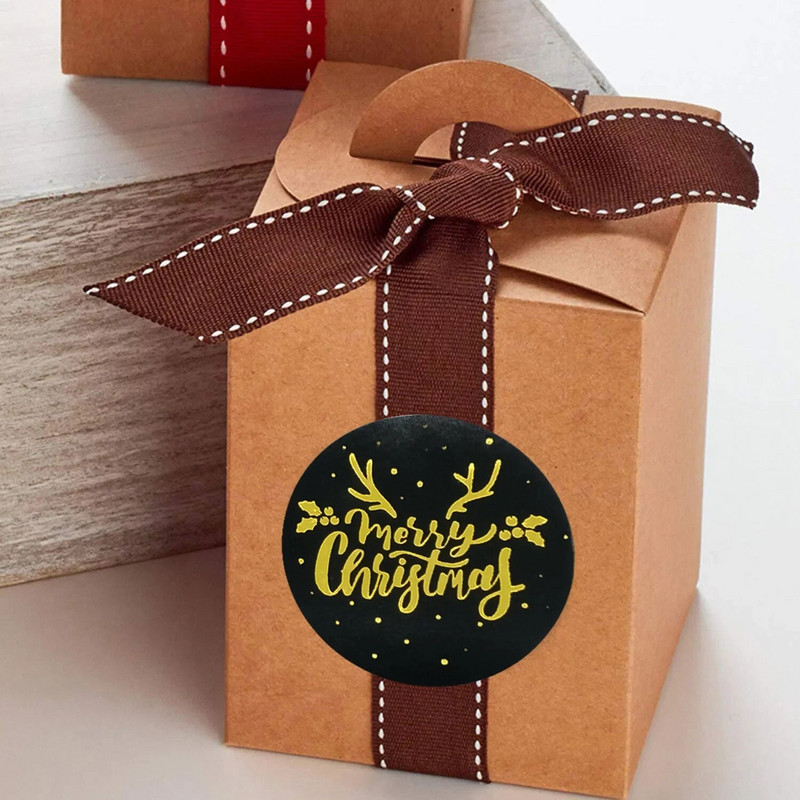 25MM 100-500tk Uusaasta jõulud kuuma kullaga kleebised JÕULUKULDUD kleebised Pühade Täiskasvanutele Laste kingitused Küpsetatud kooki pitseri kleebised