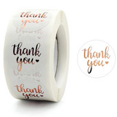 100-500 vnt. 1 colio rožinė balta padėkos lipdukų ritinėlis vokų vestuvių festivaliui verslo papuošalų dėžutės raštinės reikmenų antspaudas