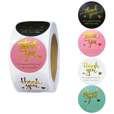 100-500 vnt. 1 colio rožinė balta padėkos lipdukų ritinėlis vokų vestuvių festivaliui verslo papuošalų dėžutės raštinės reikmenų antspaudas