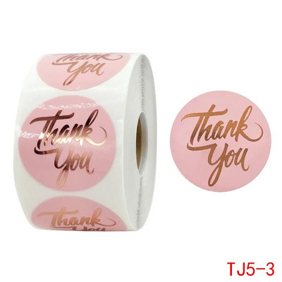 100-500 vnt. 1 colio rožinė balta padėkos lipdukų ritinėlis vokų vestuvių festivaliui verslo papuošalų dėžutės raštinės reikmenų antspaudas