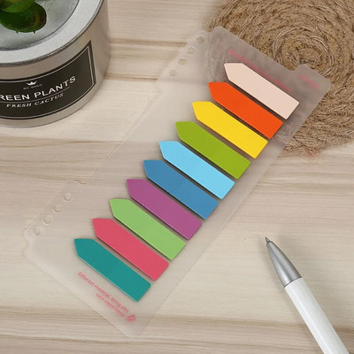 100 lehte Postitatud Läbipaistev kleepmärkmik Memoleht Selge kleepmärkmed Registri vahekaardid Järjehoidja Kirjatarbed Kontoritarbed