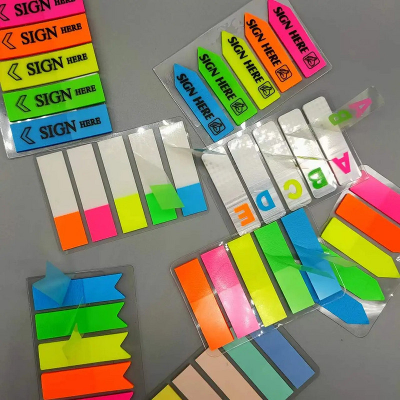 100 lehte Postitatud Läbipaistev kleepmärkmik Memoleht Selge kleepmärkmed Registri vahekaardid Järjehoidja Kirjatarbed Kontoritarbed