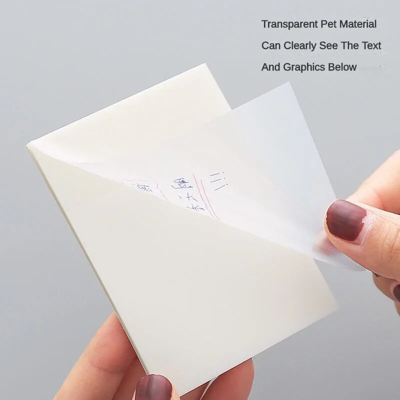 50 lapų Skaidrūs lipnūs lapeliai Įbrėžimai Lipdukai Užrašų bloknotai Paskelbtas Popierius Skaidrus bloknotas Mokyklos raštinės reikmenys Biuro reikmenys