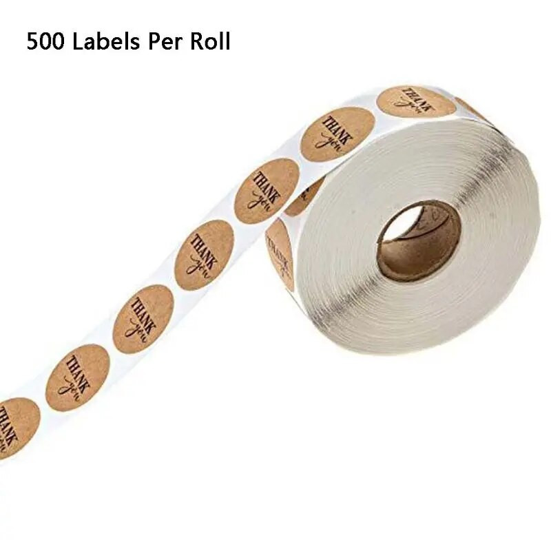 500 tk/rull ümmargune naturaalne kraft tänukleebised pitsat sildid Scrapbookingi kaunistus