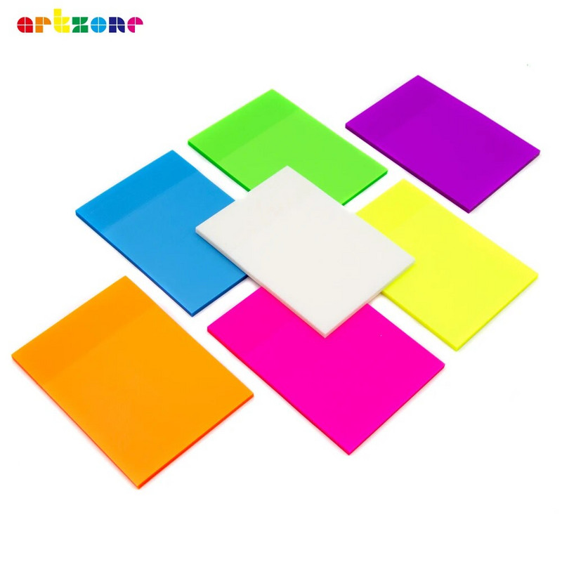 Värvilised läbipaistvad kleeppaberid 50 lehte Veekindlad Postitatud Läbipaistvad kleebised Mittekatvad isekleepuvad memopadjad