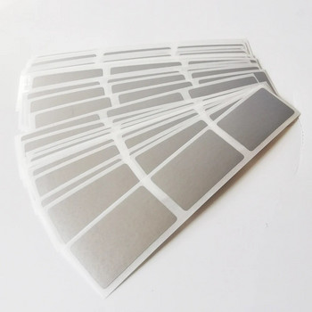 Дроп Доставка Малък пакет 100 бр. 23x42 mm блестящ сребърен стикер за надраскване Ръчна игрална карта Paintcoat