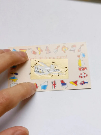 Дроп Доставка Малък пакет 100 бр. 23x42 mm блестящ сребърен стикер за надраскване Ръчна игрална карта Paintcoat
