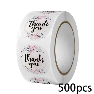 100-500 tk. 5 stiilis tänukleebis pitsatettidele Ümmargused lillelised mitmevärvilised etiketid kleebis Käsitsi valmistatud pakkumise kirjatarvete kleebis
