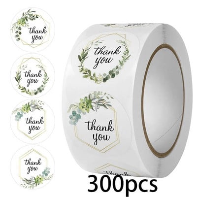 100-500 tk. 5 stiilis tänukleebis pitsatettidele Ümmargused lillelised mitmevärvilised etiketid kleebis Käsitsi valmistatud pakkumise kirjatarvete kleebis