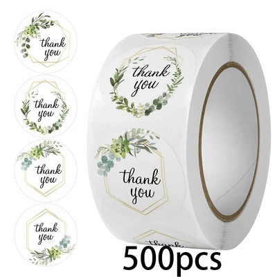 100-500 tk. 5 stiilis tänukleebis pitsatettidele Ümmargused lillelised mitmevärvilised etiketid kleebis Käsitsi valmistatud pakkumise kirjatarvete kleebis