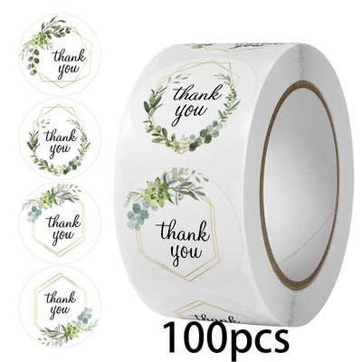 100-500 tk. 5 stiilis tänukleebis pitsatettidele Ümmargused lillelised mitmevärvilised etiketid kleebis Käsitsi valmistatud pakkumise kirjatarvete kleebis