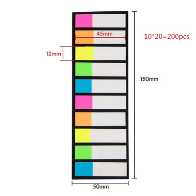 200/300 tk värvilised kleebised läbipaistvad fluorestseeruvad registrikaardid lipud kleebised kirjatarbed lastele kingitused kooli kontoritarbed