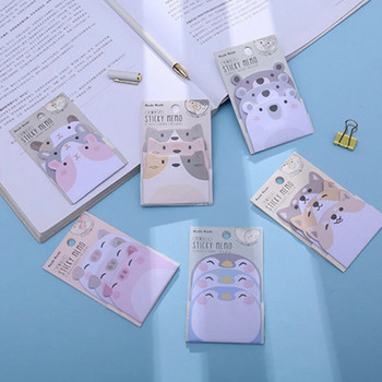 45 листа/пакет анимационни лепкави бележки Kawaii Penguin Pig Bear Cat Memo Pads Стикери Подаръци за ученици Канцеларски материали Училищни офис консумативи
