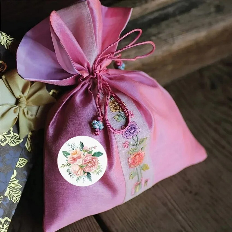 Ačiū Gėlės Lipdukai Popierinės Etiketės Apvalus Atlygis Scrapbooking Lipdukai Vestuvių dekoras Vokų Antspaudai Lipdukai Kanceliarinės prekės