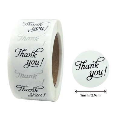 100-500 τμχ Λευκό στρογγυλό Ετικέτες Αυτοκόλλητο σφραγίδα Ετικέτες Αυτοκόλλητα χαρτικά για ταχυδρομικά προμήθειες Συσκευασίες δώρου Διακοσμητικά αυτοκόλλητα